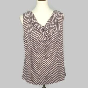 Calvin Klein Beige Black Chevron Top